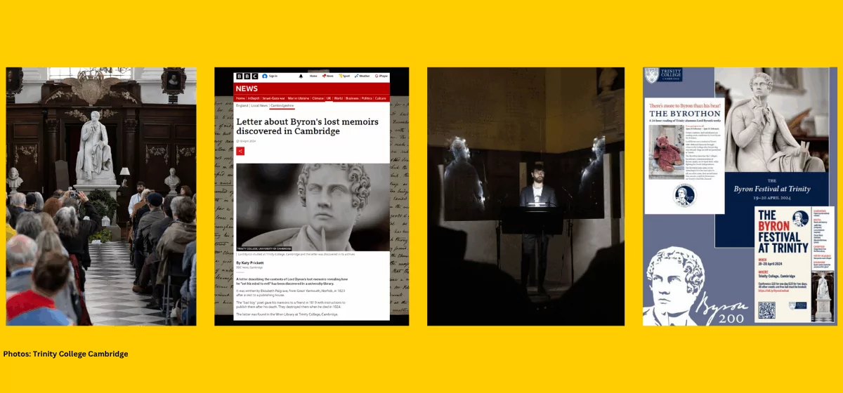 Trinity wins international gold communications award for Byron Bicentenary