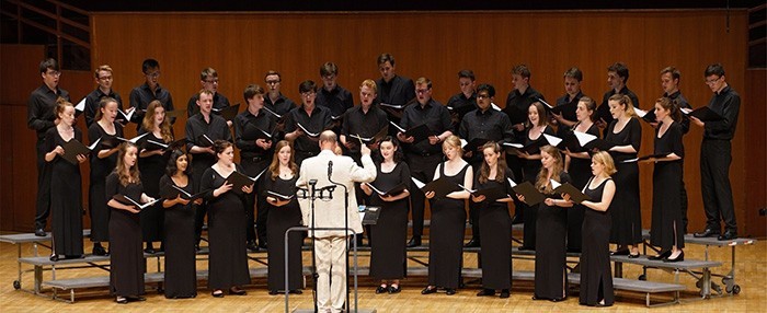 Trinity College Choir performing in Hong Kong's City Hall 