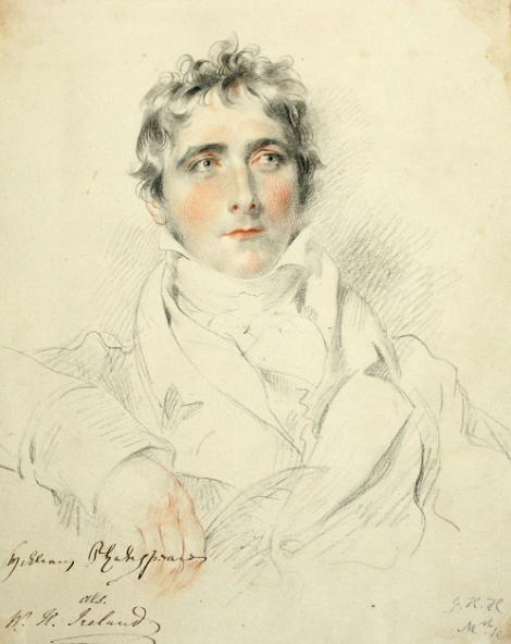 Portrait of W H Ireland the Shakespeare forger, from the album