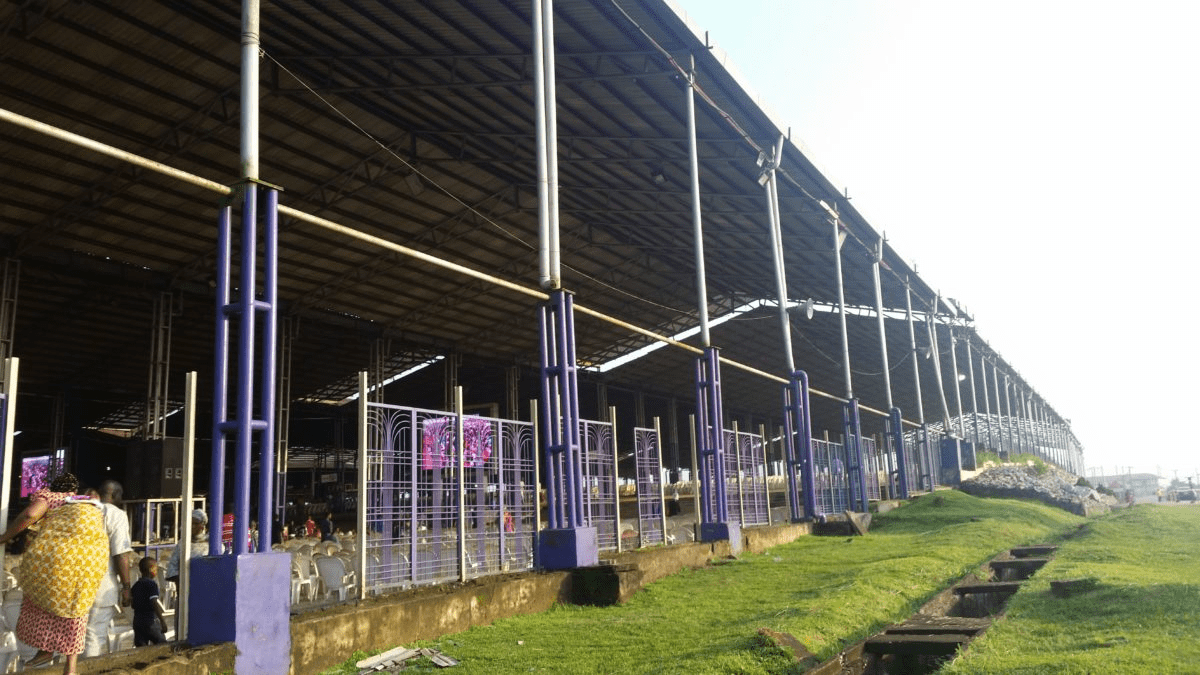 A church auditorium outside Lagos which can accommodate up to half a million worshippers.