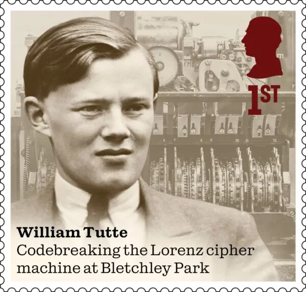 Young man pictured on a postage stamp