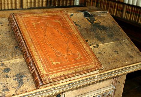 W H Ireland Album of Shakespeare forgeries in the Wren Library, Trinity College Cambridge