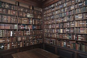 Some of the books in the Crewe Collection in the Wren Library