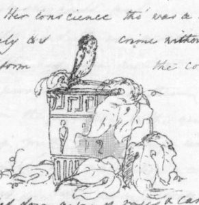 Athena with the mustard pot that was home to Plato, a cicada also befriended by Florence. Later, Plato died. ‘Athena conveniently ate the Cicala, thereby consolidating two pets in one’, wrote Parthenope.