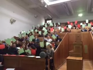 School students debate the issues